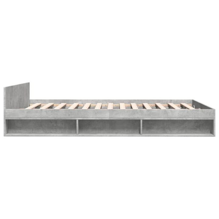 sengeramme med skuffer 120x190 cm konstrueret træ betongrå