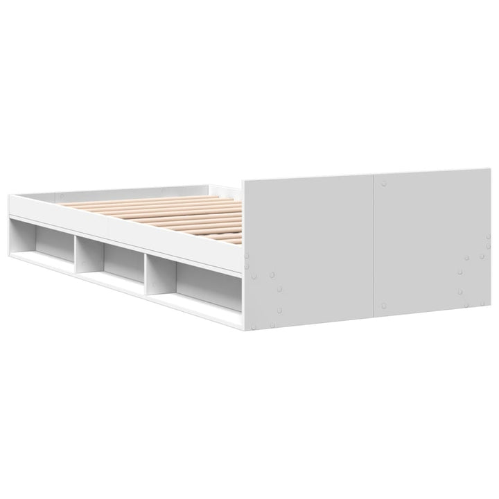 sengeramme med skuffe 90x190 cm konstrueret træ hvid
