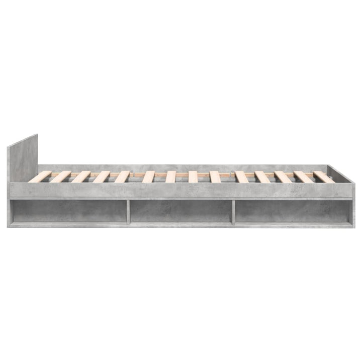 sengeramme med skuffe 100x200 cm konstrueret træ betongrå