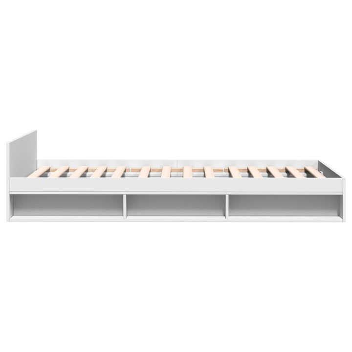 sengeramme med skuffe 90x200 cm konstrueret træ hvid