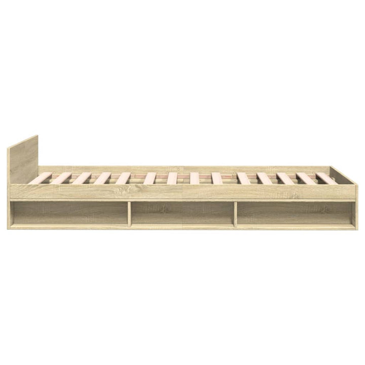 sengeramme med skuffe 90x200 cm konstrueret træ sonoma-eg