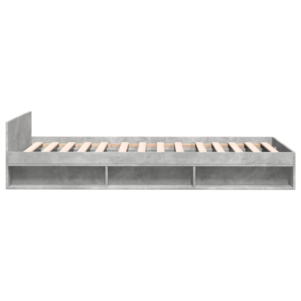 sengeramme med skuffe 90x200 cm konstrueret træ betongrå