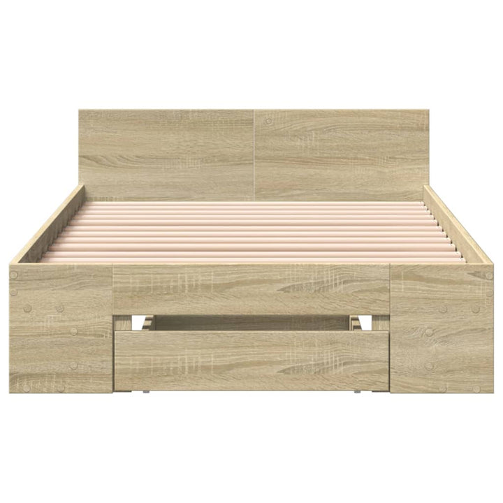 sengeramme med skuffe 75x190 cm konstrueret træ sonoma-eg