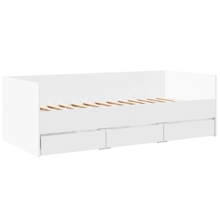 daybed med skuffer uden madras 100x200 cm hvid