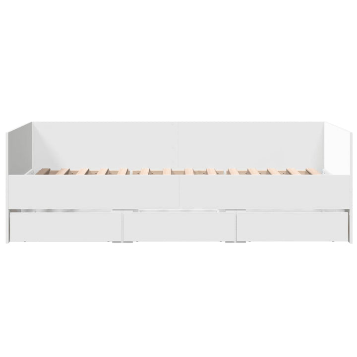 daybed med skuffer uden madras 100x200 cm hvid