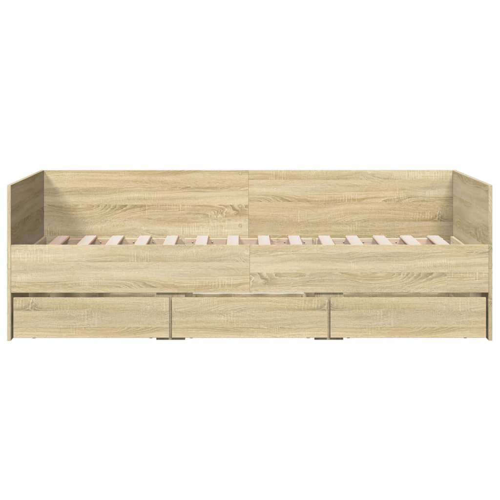 daybed med skuffer uden madras 100x200 cm sonoma-eg