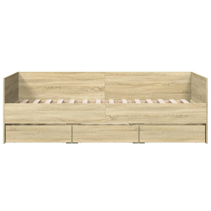 daybed med skuffer uden madras 100x200 cm sonoma-eg