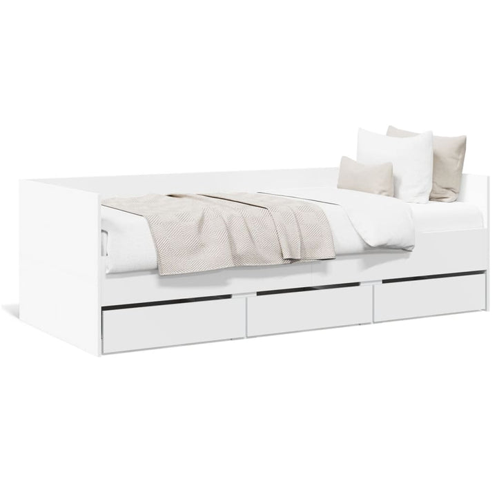 daybed med skuffer uden madras 90x200 cm hvid
