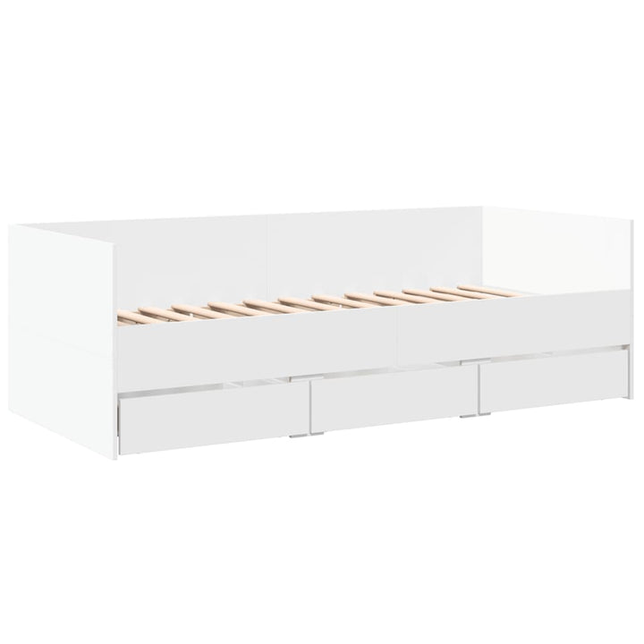 daybed med skuffer uden madras 90x200 cm hvid