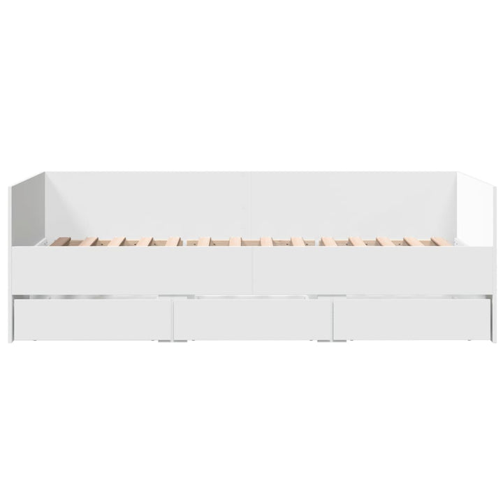 daybed med skuffer uden madras 90x200 cm hvid