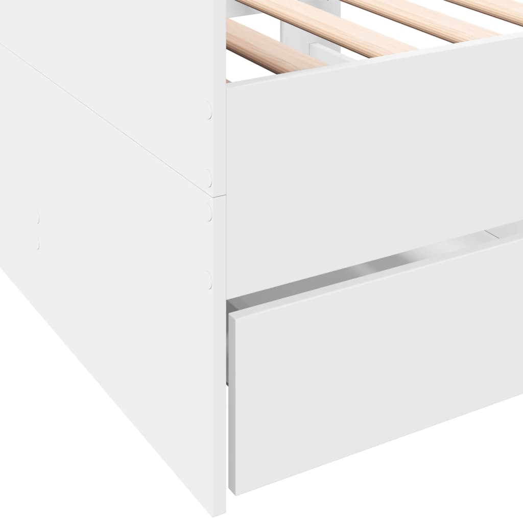 daybed med skuffer uden madras 90x200 cm hvid