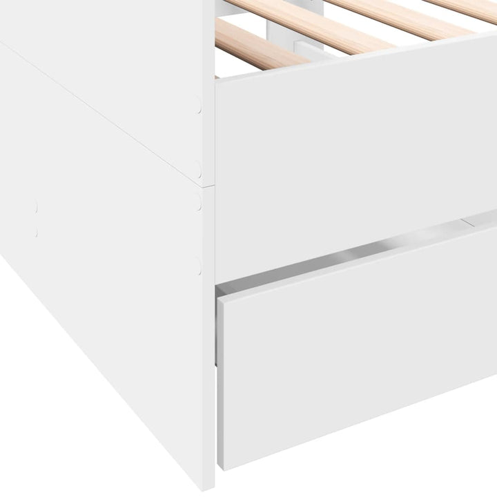 daybed med skuffer uden madras 90x200 cm hvid