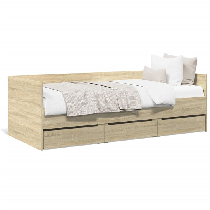 daybed med skuffer uden madras 90x200 cm sonoma-eg
