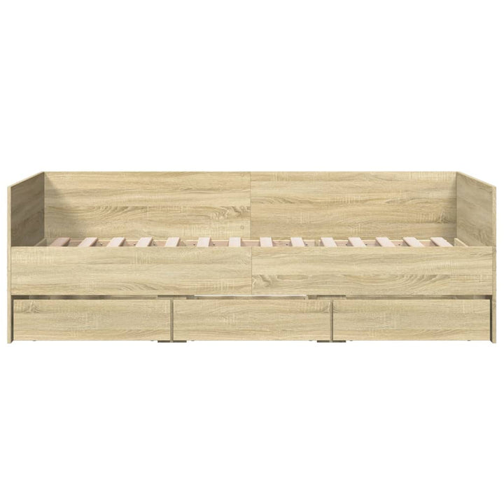 daybed med skuffer uden madras 90x200 cm sonoma-eg