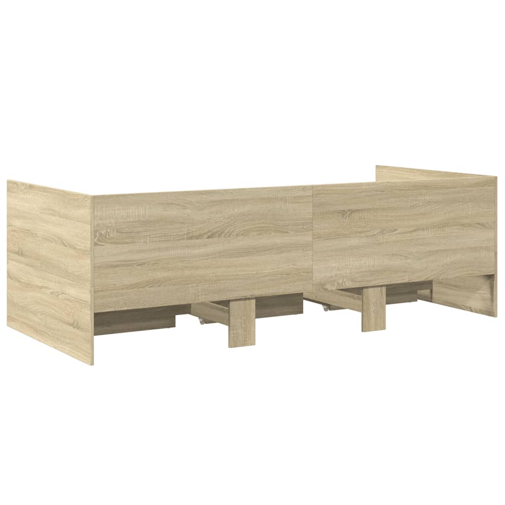 daybed med skuffer uden madras 90x200 cm sonoma-eg