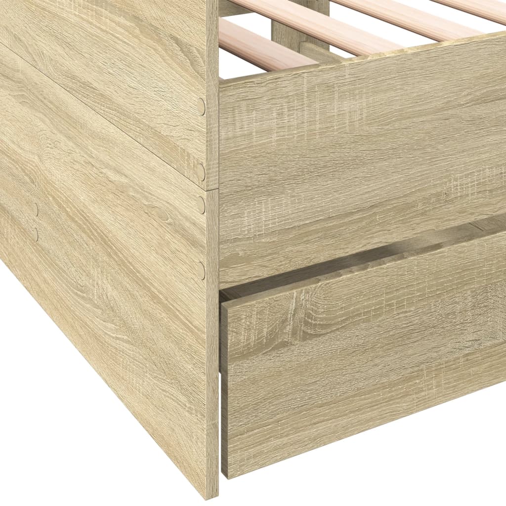 daybed med skuffer uden madras 90x200 cm sonoma-eg