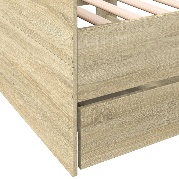 daybed med skuffer uden madras 90x200 cm sonoma-eg