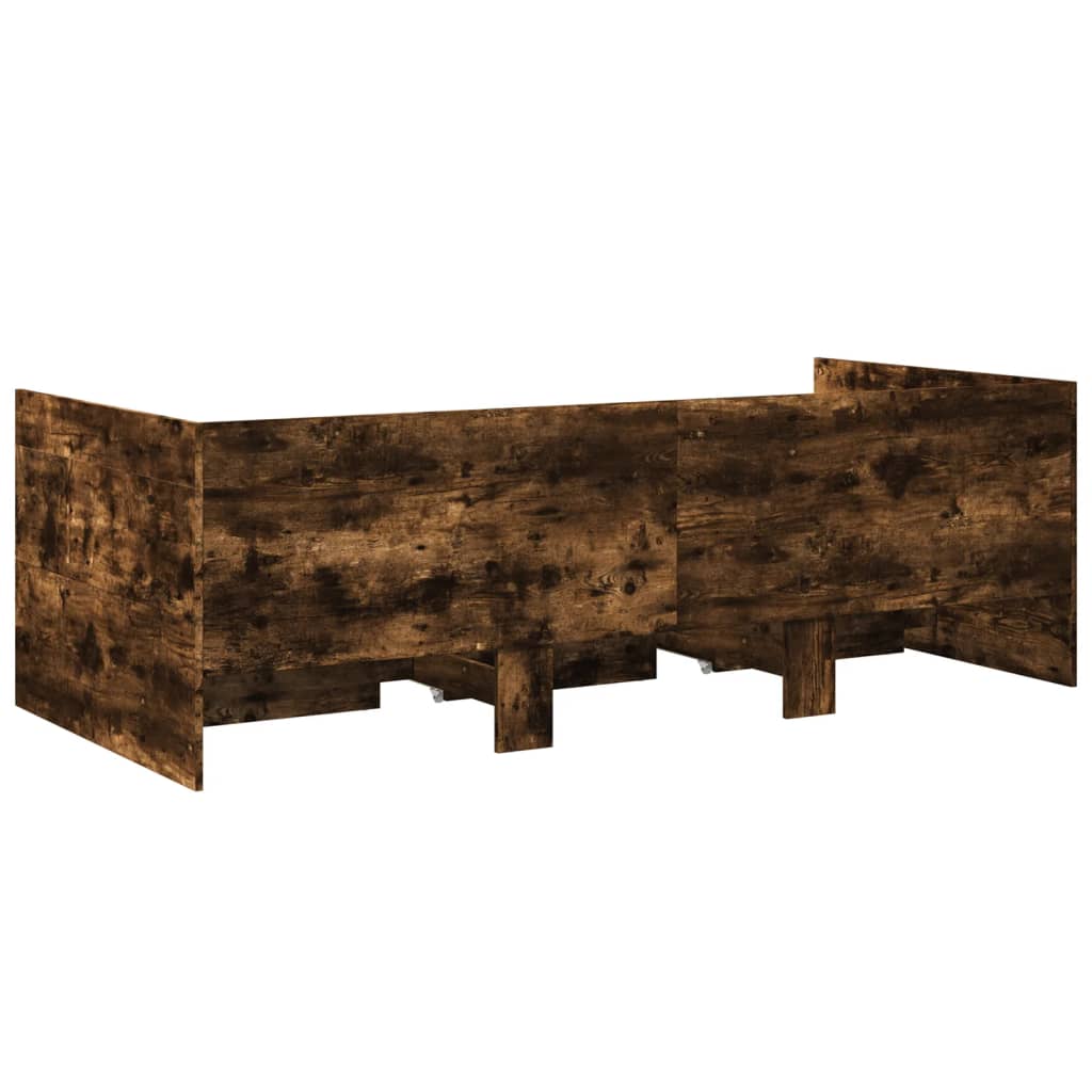 daybed med skuffer uden madras 90x200 cm røget eg