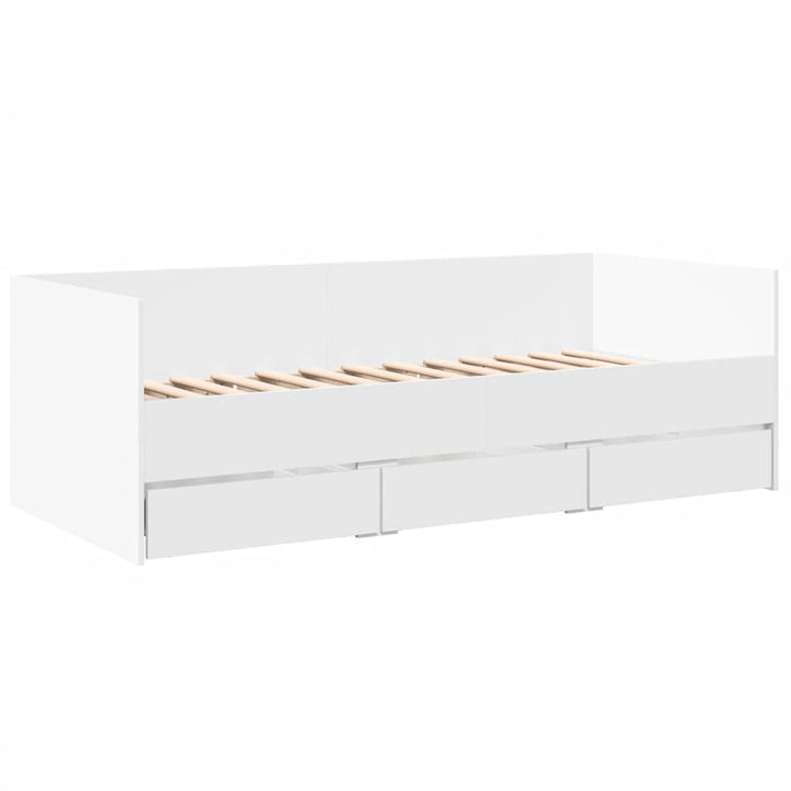 daybed med skuffer uden madras 90x190 cm hvid