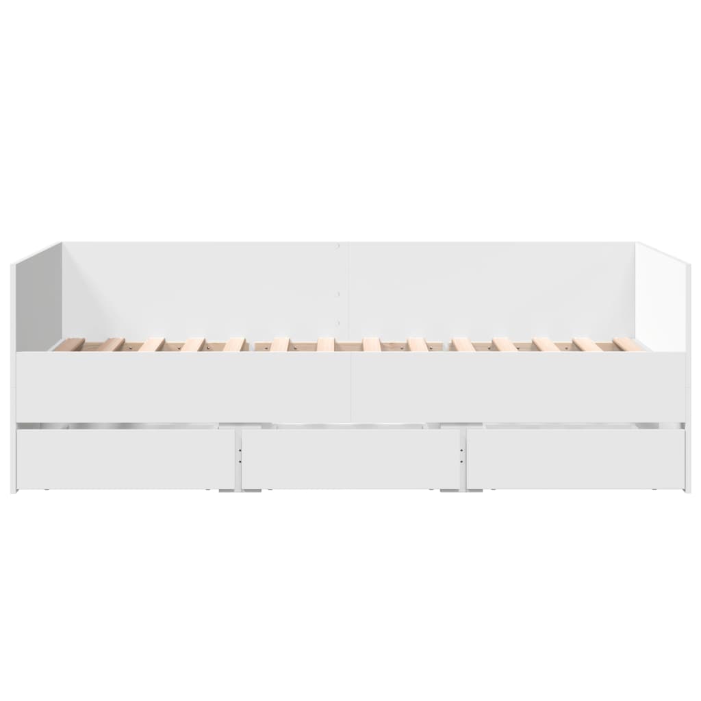 daybed med skuffer uden madras 90x190 cm hvid