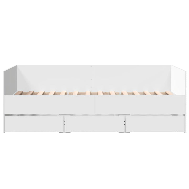 daybed med skuffer uden madras 90x190 cm hvid