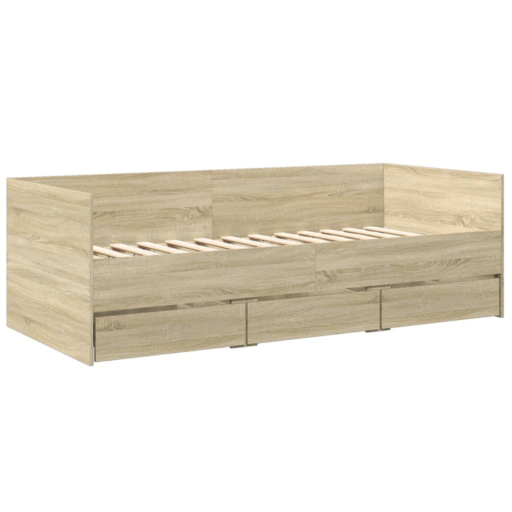 daybed med skuffer uden madras 90x190 cm sonoma-eg