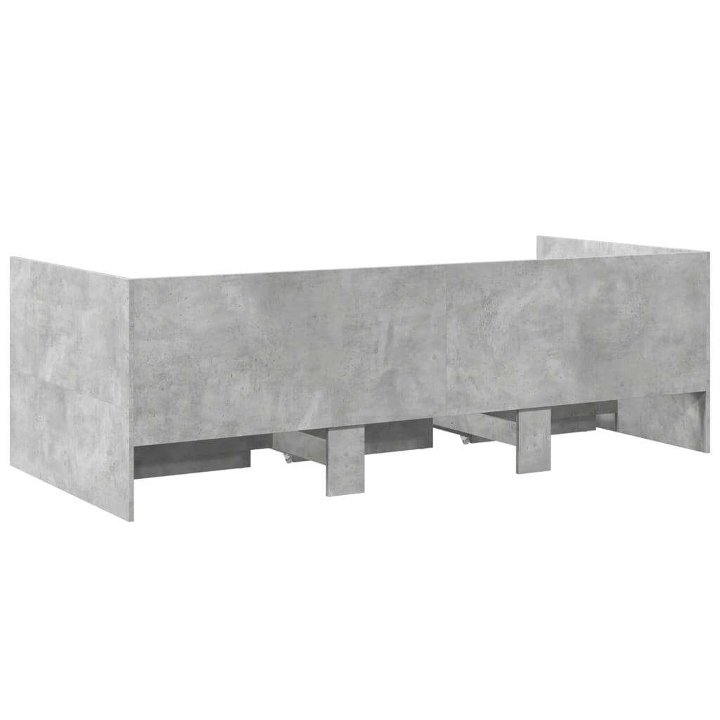 daybed med skuffer uden madras 90x190 cm betongrå