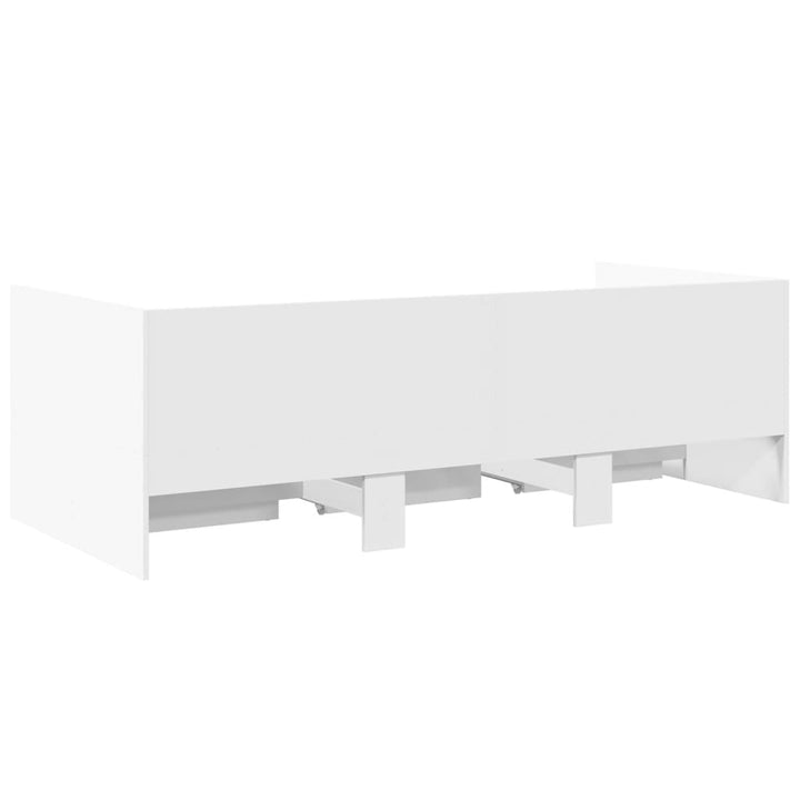 daybed med skuffer uden madras 75x190 cm hvid