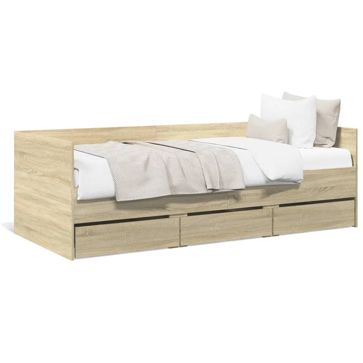 daybed med skuffer uden madras 75x190 cm sonoma-eg