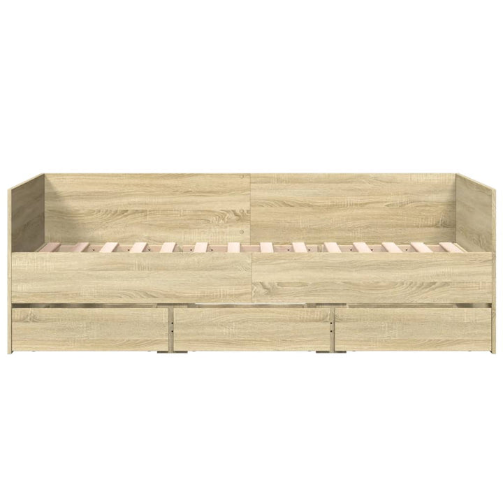 daybed med skuffer uden madras 75x190 cm sonoma-eg
