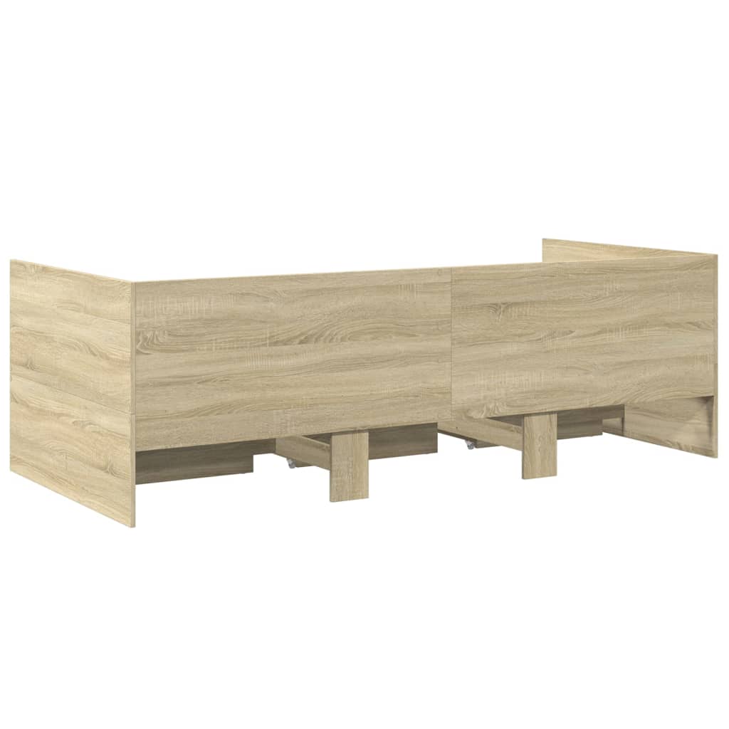 daybed med skuffer uden madras 75x190 cm sonoma-eg