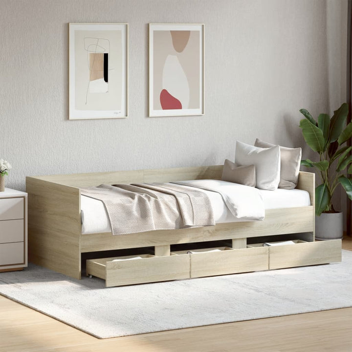 daybed med skuffer uden madras 75x190 cm sonoma-eg