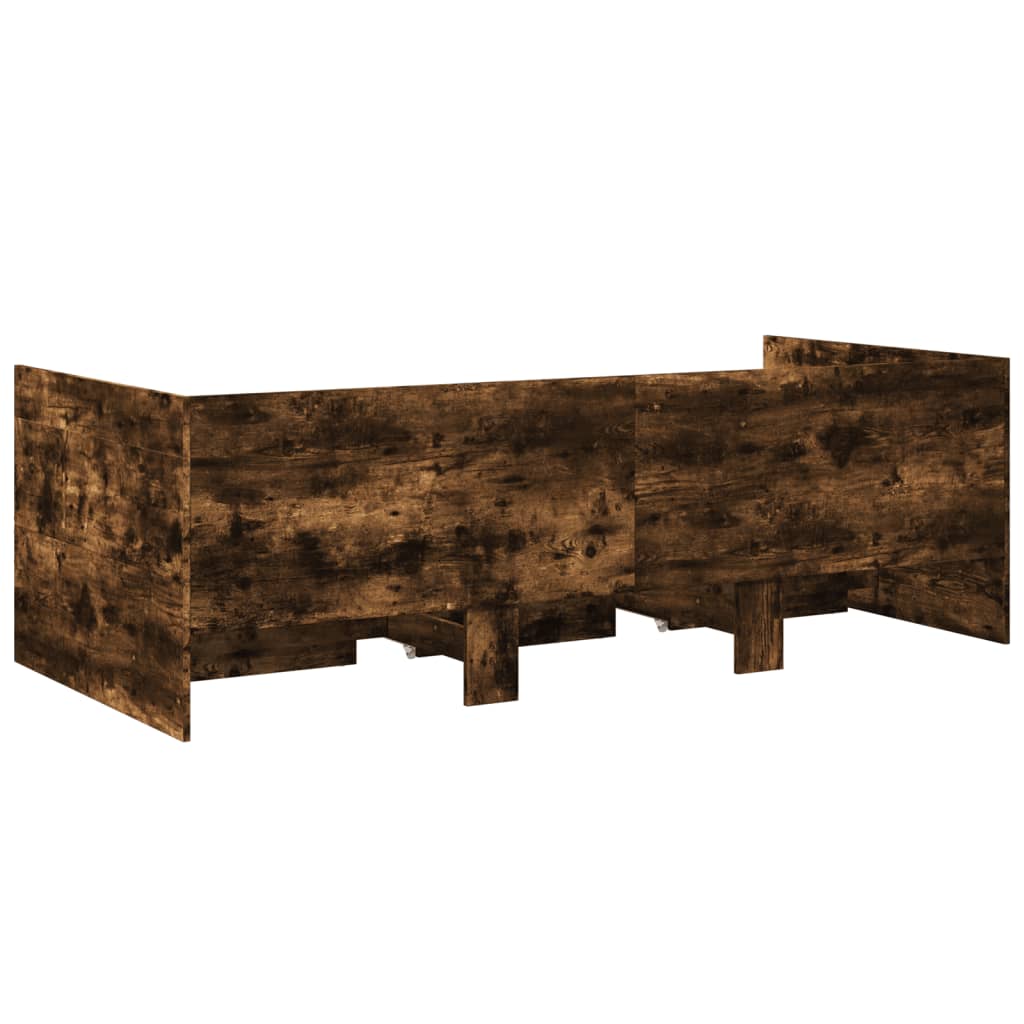 daybed med skuffer uden madras 75x190 cm røget eg
