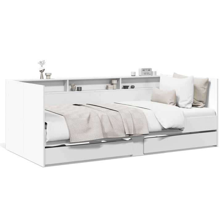 daybed med skuffer uden madras 100x200 cm hvid
