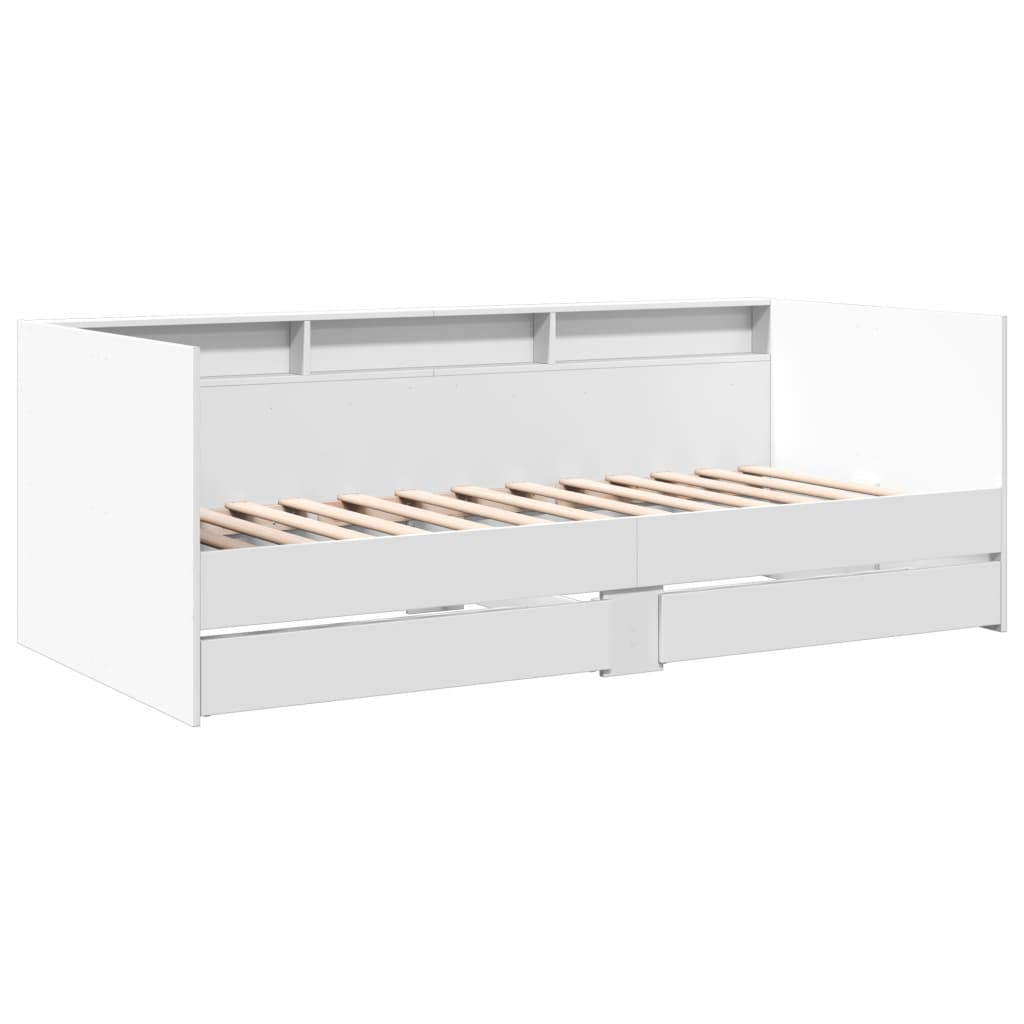 daybed med skuffer uden madras 100x200 cm hvid