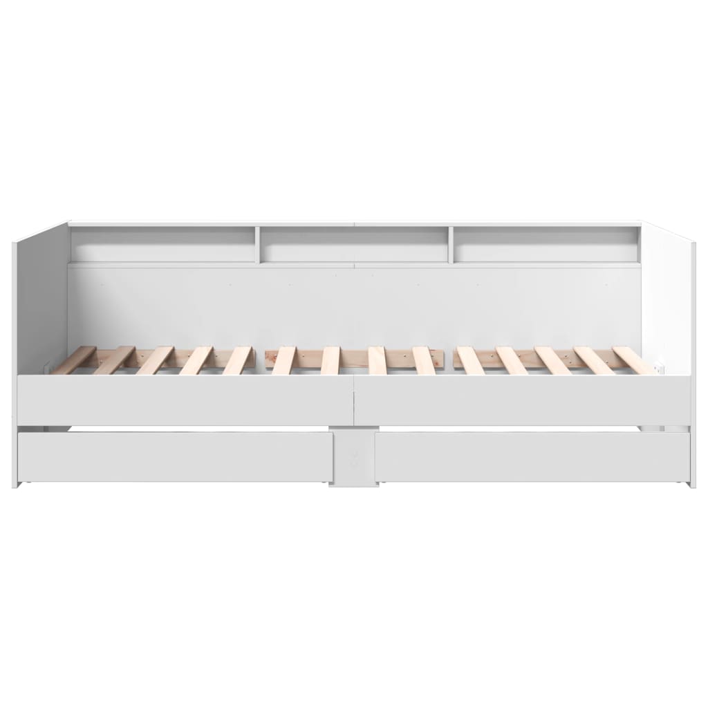 daybed med skuffer uden madras 100x200 cm hvid