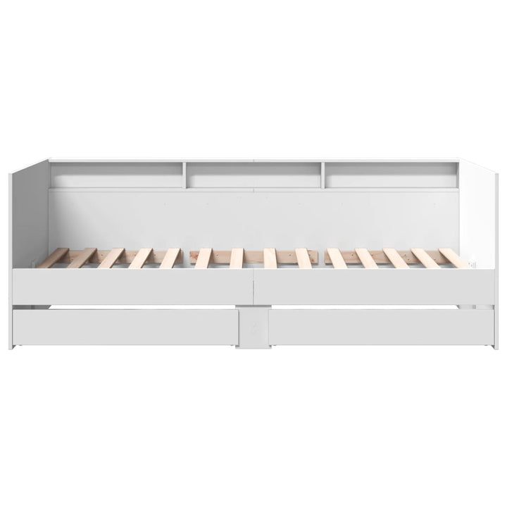 daybed med skuffer uden madras 100x200 cm hvid