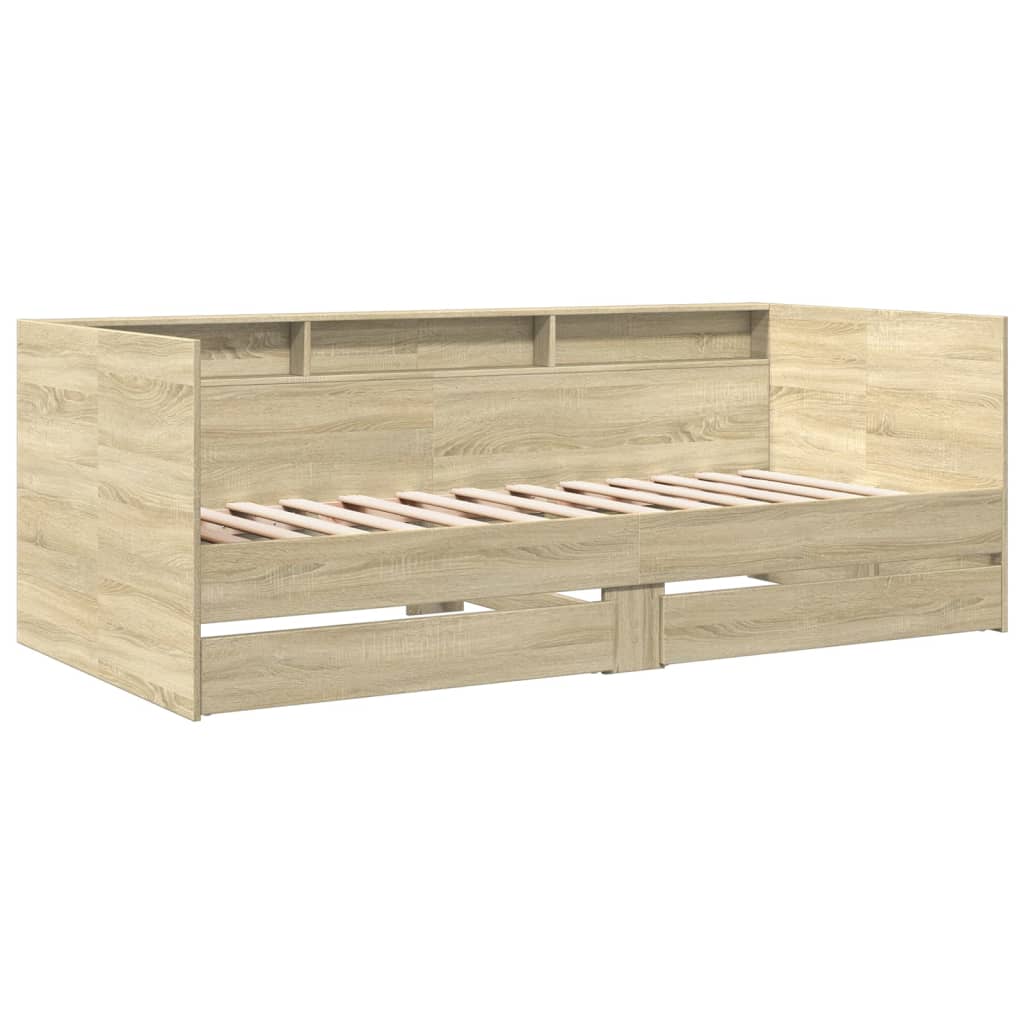 daybed med skuffer uden madras 100x200 cm sonoma-eg