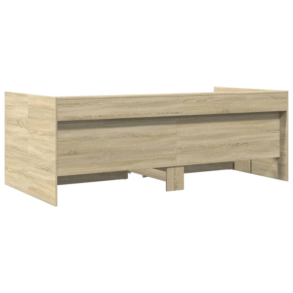 daybed med skuffer uden madras 100x200 cm sonoma-eg