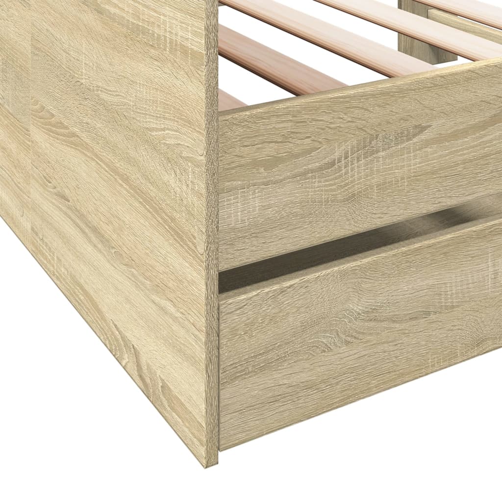 daybed med skuffer uden madras 100x200 cm sonoma-eg