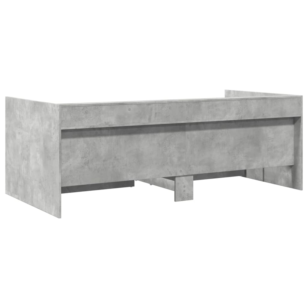 daybed med skuffer uden madras 100x200 cm betongrå