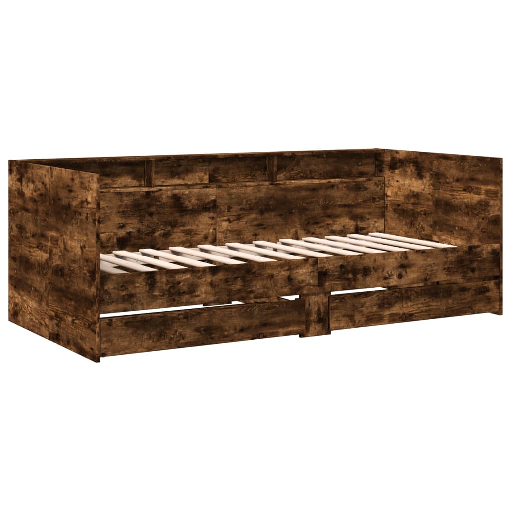 daybed med skuffer uden madras 100x200 cm røget eg