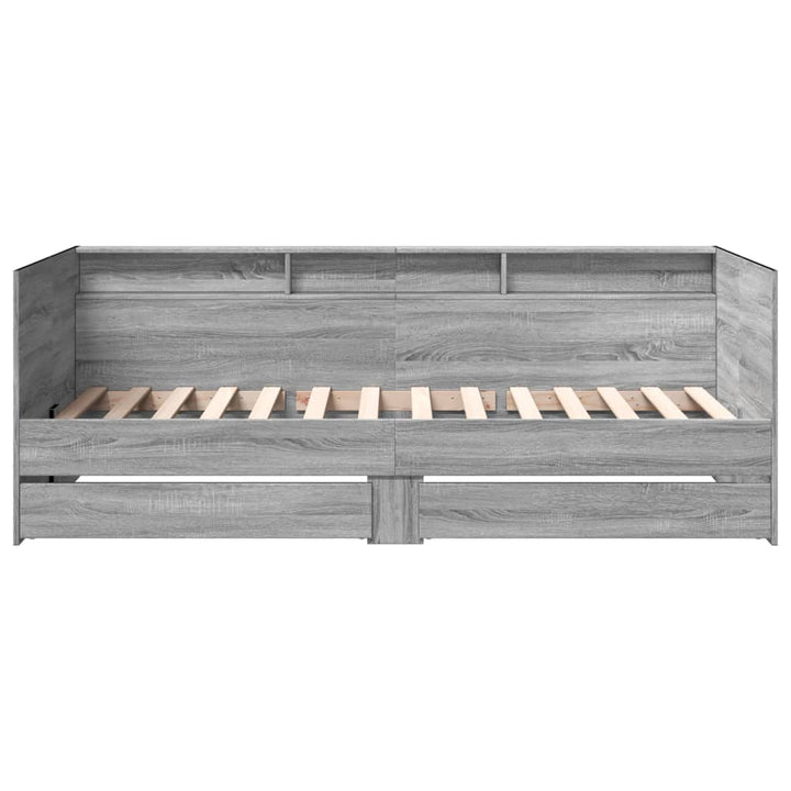 daybed med skuffer uden madras 100x200 cm grå sonoma-eg