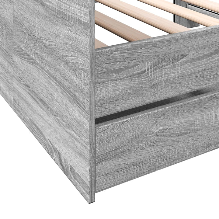 daybed med skuffer uden madras 100x200 cm grå sonoma-eg