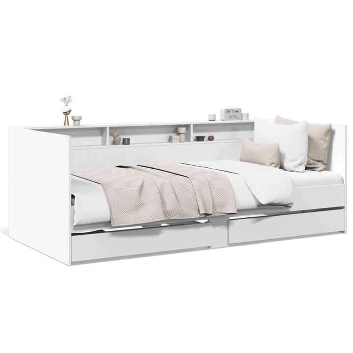 daybed med skuffer uden madras 90x200 cm hvid