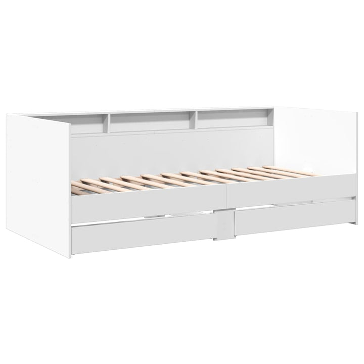daybed med skuffer uden madras 90x200 cm hvid