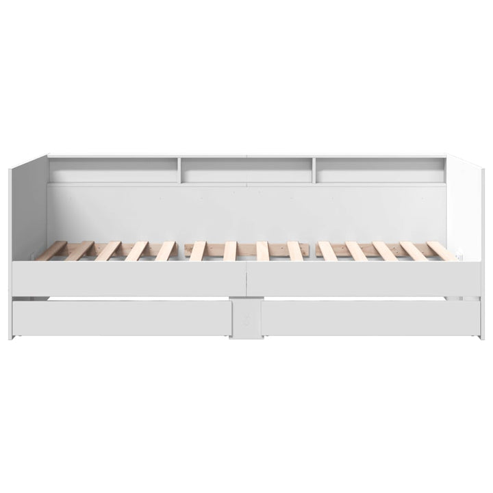 daybed med skuffer uden madras 90x200 cm hvid