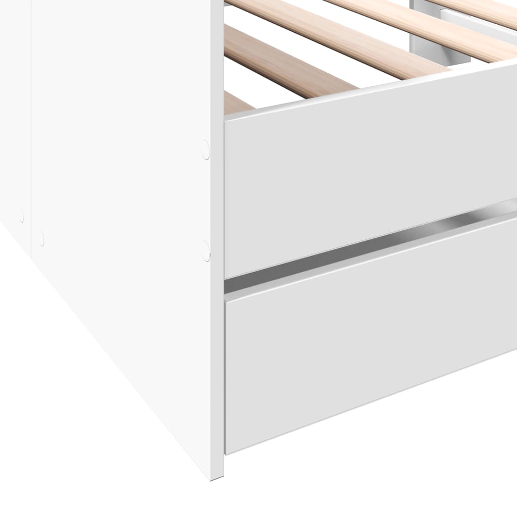 daybed med skuffer uden madras 90x200 cm hvid
