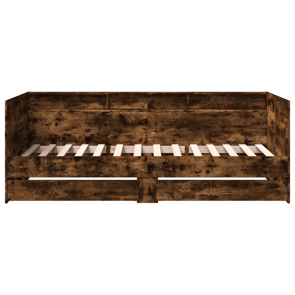 daybed med skuffer uden madras 90x200 cm røget eg