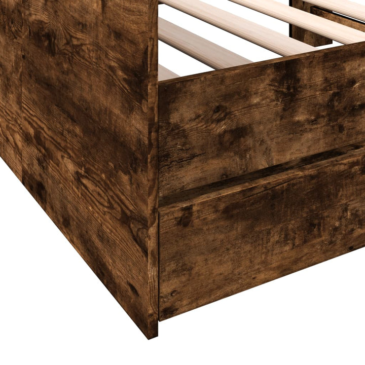 daybed med skuffer uden madras 90x200 cm røget eg